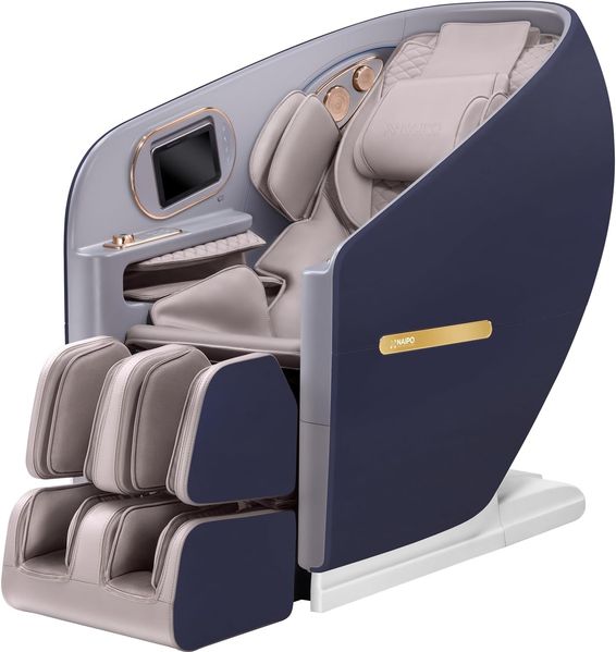 NAIPO Massagesessel 4D HIGH-END Massagestuhl, Aromatherapie, Wärmetherapie, 8-Zoll-Tablet-Steuerung