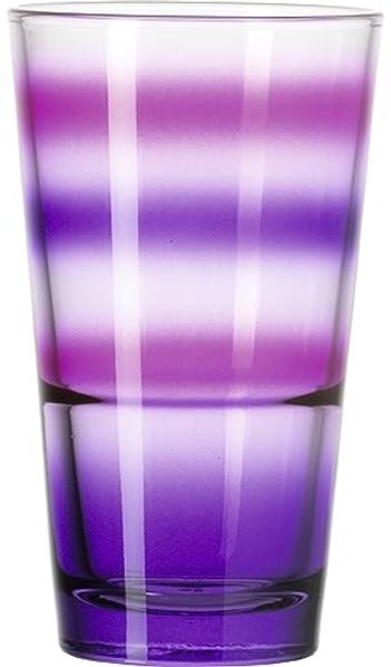Leonardo Trinkglas EVENT, Wasserglas, Becher, Glas, Lila gestreift, 240 ml, 012280