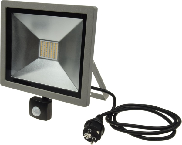 LED Außenleuchte mit Bewegungsmelder 50W 3200 Lumen IP44 1,5m Kabel