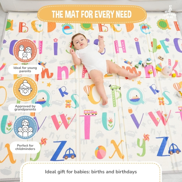 Babymatte Kindermatte Baby Spielmatte 180 x 200 x 1. 5cm. Wendefähige und ungiftige Dicke Faltbare wasserdichte Schaumstoff Kinderteppich. Krabbelmatte Spiel-Teppich Bodenmatte Kinder-Matte Geschenk Baby Bild 5