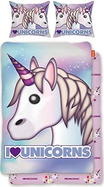 Emoji Einhorn Bettwäsche Linon / Renforce