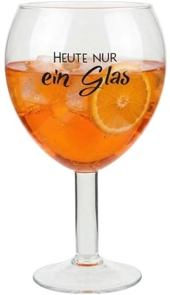 Herz & Heim Weinglas XXL mit Aufdruck - Riesen Weinglas als lustiges Geschenk & Deko, Glas, 3 Liter Fassungsvermögen