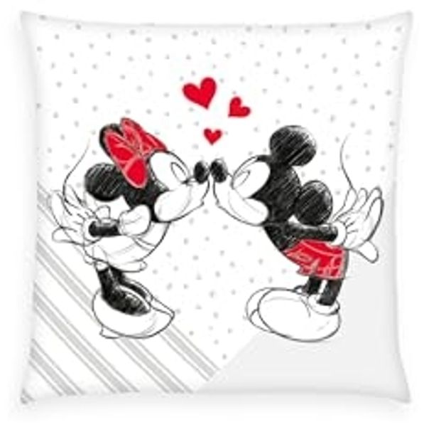 Herding Young Collection Dekokissen Disney's Mickey & Minnie Soft Velboa Kissen 40/40 cm Dekokissen, kinder kissen Baby deko Kissen