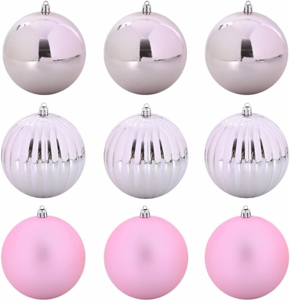 vidaXL Weihnachtskugel-Set 9 pcs Rosa Kunststoff 42018862