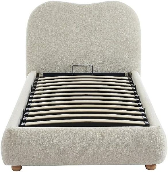 Vente-unique - VANARI Bett Stoff Weiß - B 214 cm x H 95 cm x L 111 cm Bild 4