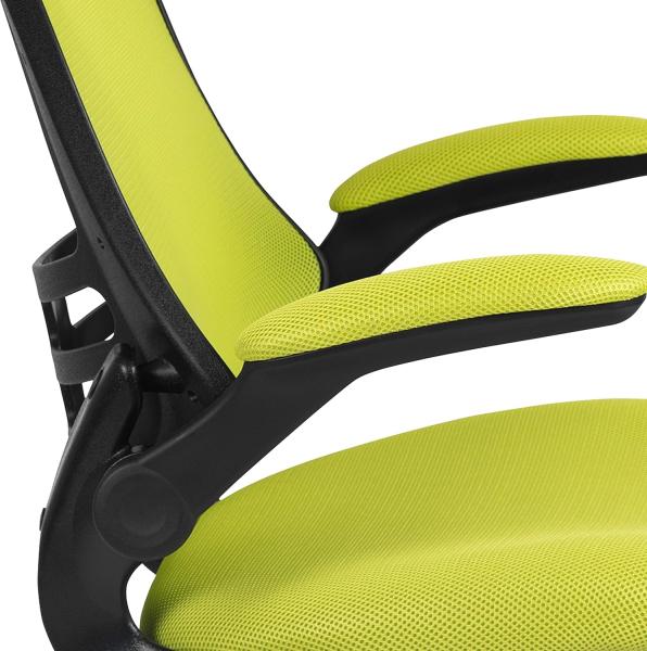 Flash Furniture Bürostuhl, Metall Kunststoff Holzwerkstoff Schaumstoff Netzgewebe Technisches Holz, Grünes Netz, 64. 77x62. 23x104. 78 cm Bild 11