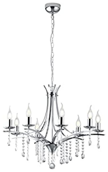 Kronleuchter, chrom, 8-Flammig, D 68,5 cm