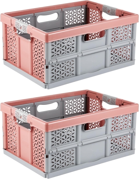 keeeper Klappbox Profi-Klappbox lea mit Softgriffen (Set 2 St) 32 l, 48,5x35x23,5 cm, 32 l, Soft-Touch-Griffe, zusammenklappbar, leicht zu reinigen