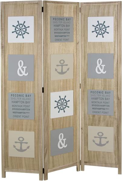 Paravent Raumteiler 3 fach Holz Trennwand spanische Wand Sichtschutz natur