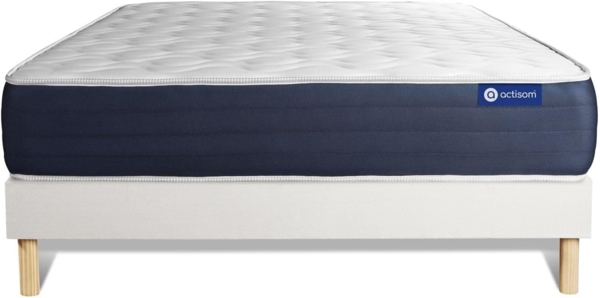 Actimemo sleep Matratze 130x190 cm + Bettgestell mit Lattenrost, Härtegrad 2, Memory-Schaum, Höhe : 22 cm