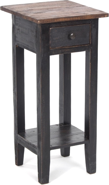 Telefontisch DRAWER 65 Mahagoni Recyclingholz, mit Schublade 04 schwarz-natur