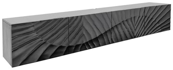 riess-ambiente Lowboard SCORPION 200cm schwarz (Einzelartikel, 1 St), Wohnzimmer · Massivholz · Mango · TV-Schrank · hängend · Industrial