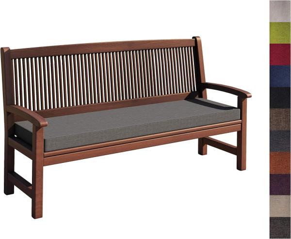 sunnypillow Bankauflage Stuhlkissen mit abnehmbarem Bezug Bankkissen Bankpolster Polsterauflage Auflage für Gartenbank viele Farben und Größen zur Auswahl (110 x 50 x 5 cm, Grau) Bild 1