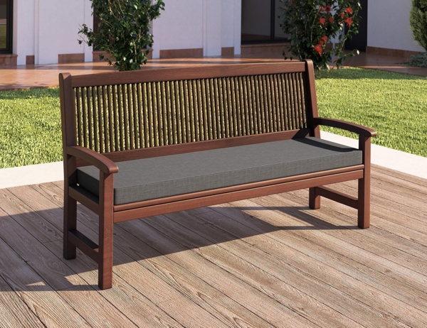 sunnypillow Bankauflage Stuhlkissen mit abnehmbarem Bezug Bankkissen Bankpolster Polsterauflage Auflage für Gartenbank viele Farben und Größen zur Auswahl (110 x 50 x 5 cm, Grau) Bild 2