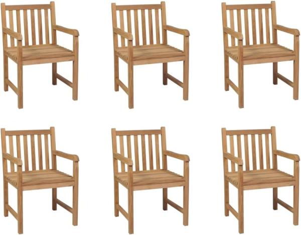 vidaXL Gartenstühle 6 Stk. Massivholz Teak 3073002