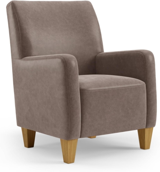 Cavadore Sessel Vida / Polstersessel im trendigen Design / 74 x 93 x 81 / Mikrofaser, Hellbraun