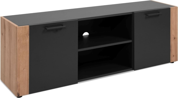 Finori Cento 56A TV-Board, anthrazit / Dekor Artisan Oak | Maße: B x H x T ca. 138 x 47,5 x 34,5 cm