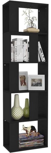 vidaXL Bücherregal/Raumteiler Schwarz 45x24x159 cm Holzwerkstoff 800109 Bild 4