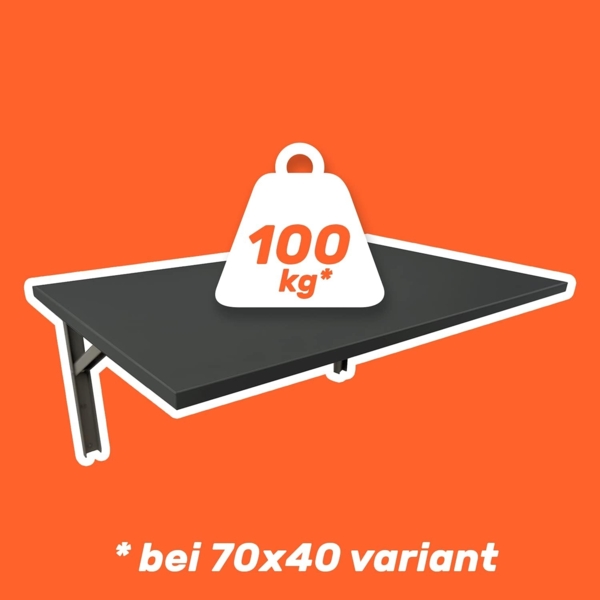 mikon 80x60 Wandtisch Wandklapptisch Küchentisch Schreibtisch Esstisch Klapptisch Esstisch Wandtisch Küchentisch Schreibtisch Kinderschreibtisch Bartisch Computertisch | Gold Craft Bild 5