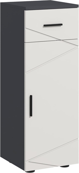 Kleankin Badkommode Badezimmerschrank mit Schublade, Verstellbar Ablagen (Badschrank, 1 St, Aufbewahrungsschrank), für Badezimmer, Wohnzimmer 30 x 30 x 82 cm Grau