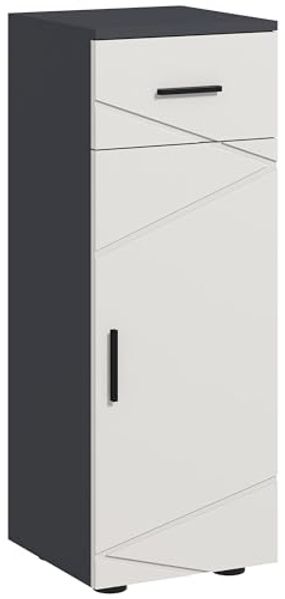 Kleankin Badkommode Badezimmerschrank mit Schublade, Verstellbar Ablagen (Badschrank, 1 St, Aufbewahrungsschrank), für Badezimmer, Wohnzimmer 30 x 30 x 82 cm Grau