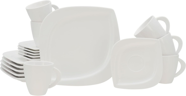 CreaTable Kaffeeservice Melbourne (18-tlg), 6 Personen, Porzellan, extravagante Form