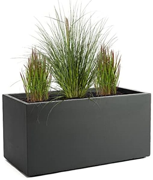 Pflanzwerk® Pflanzkübel TUB Premium Fiberglas Blumenkübel Frostbeständig mit Lotus-Effekt, Fiberglas - Handgefertigt - Rechteckig - Frostbeständig