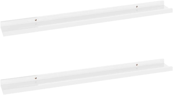 vidaXL Wandregale 2 Stk. Hochglanz-Weiß 80x9x3 cm 326650