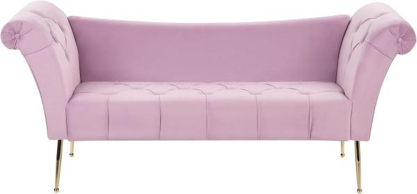 Chaiselongue Samtstoff hellviolett gold NANTILLY