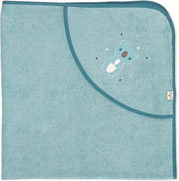 Sterntaler Baby Unisex Badetuch Baby GOTS Kalla - Badeponcho Baby, Kapuzenhandtuch, Badehandtuch Kinder mit Koalamotiv - Bio - blau meliert