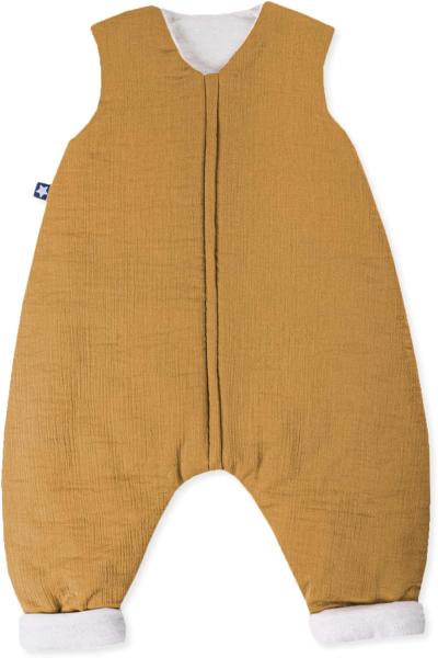 Julius Zöllner Schlafoverall Jumper gefüttert Musselin, warme Füllung 2,5 TOG, waschbar bei 40°C, Made in Germany, OEKO TEX Standard 100, zimt, Gr. 104