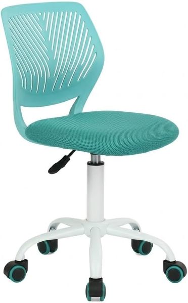 Homy Casa Schreibtischstuhl Verstellbarer drehbarer Bürostuhl Stoffsitz Ergonomischer Arbeitsstuhl ohne Armlehne Türkis