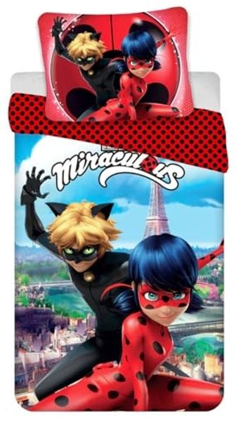 Miraculous Ladybug Design Kuschelige Bettwäsche Baumwolle, 140x200 cm & 70x90 cm