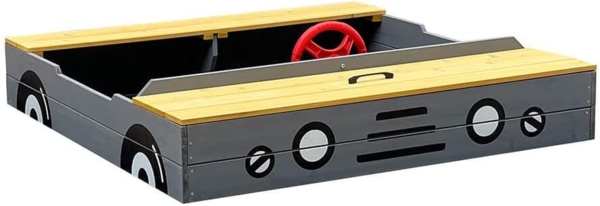 HOME DELUXE Sandkasten aus Holz KIDDY - Hellgrau