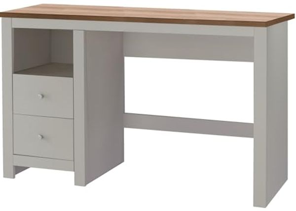 loft24 Schreibtisch Eddie, Arbeitstisch mit 2 Schubladen im Landhausstil