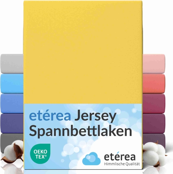 etérea Comfort Jersey Spannbettlaken Gelb 180x200 cm - 200x200 cm