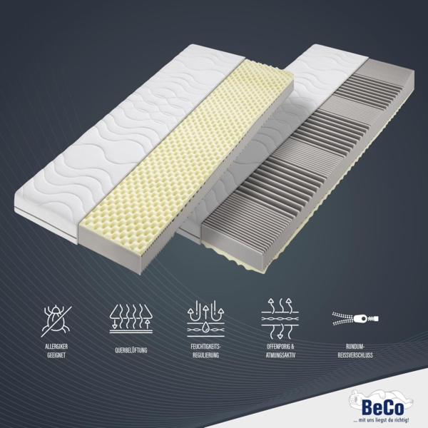 BeCo Nightstyle Visko Größe 160x200 cm Härtegrad H3 (80 kg - 120 kg) Bild 6