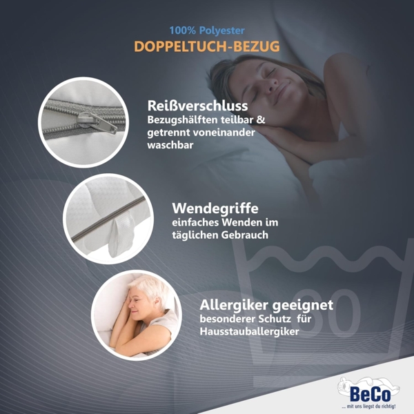 BeCo Nightstyle Visko Größe 160x200 cm Härtegrad H3 (80 kg - 120 kg) Bild 4