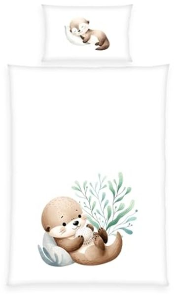 Baby Best Babybettwäsche Schnuffel-Otter, Renforcé, 2 teilig, Wendebettwäsche