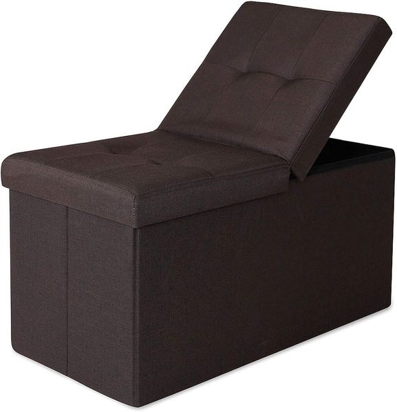 dibea Sitzbank mit Klappdeckel, Leinen 76 x 38 x 38 cm braun Bild 7