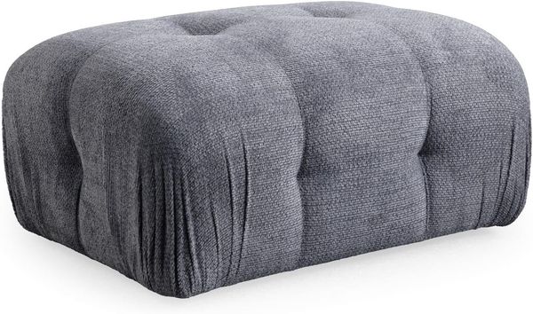 Atelier Del Sofa Stylish Pouffe with Beech Wood Frame, 100% Polyester Fabric, Grey Foam & Pillows Included, 95 x 65 x 75 cm | Modern Design for Living Room & Bedroom