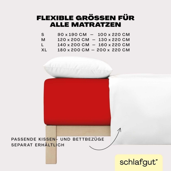 Schlafgut Spannbettlaken EASY Jersey Elasthan Boxspring, Jersey, Gummizug: rundum, (1 Stück), MADE IN GREEN by OEKO-TEX® Bild 4