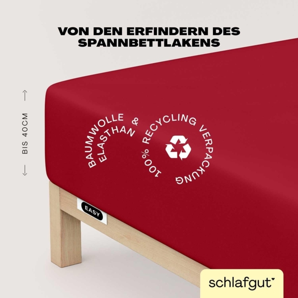 Schlafgut Spannbettlaken EASY Jersey Elasthan Boxspring, Jersey, Gummizug: rundum, (1 Stück), MADE IN GREEN by OEKO-TEX® Bild 3