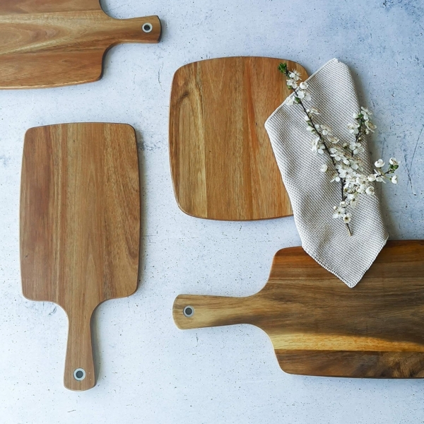 ZELLER, Schneidebrett mit Griff, Akazie, 32 x 18,3 x 1,2 cm Bild 5