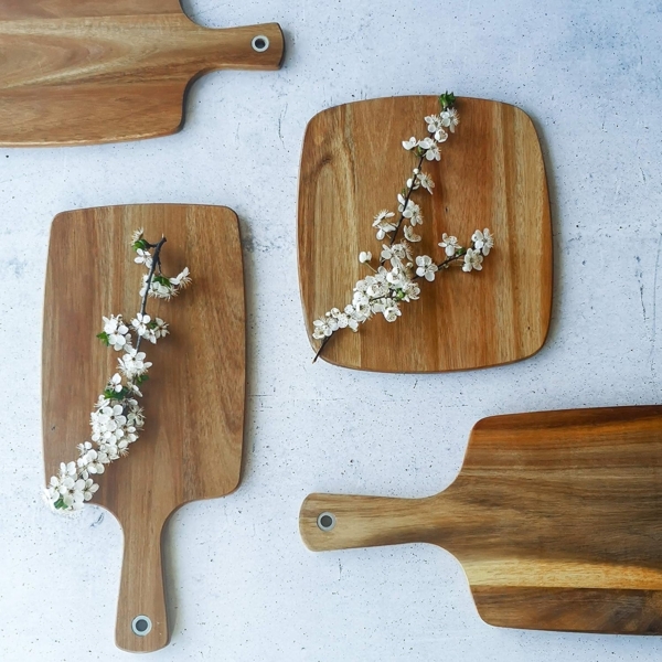 ZELLER, Schneidebrett mit Griff, Akazie, 32 x 18,3 x 1,2 cm Bild 3