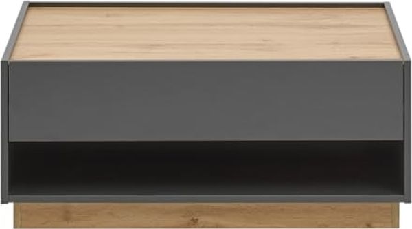 Lomadox Couchtisch CRISP-61, Wohnzimmer in anthrazit mit Absetzungen in Wotan Eiche Nb. 90/38/60 cm