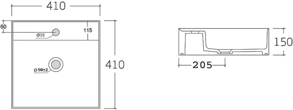 Vente-unique - Waschbeckenunterschrank hängend mit Ablagen & Aufsatzwaschbecken + Säule – Streifenoptik – Hell-Natur – 60 cm – ZEVARA Bild 3
