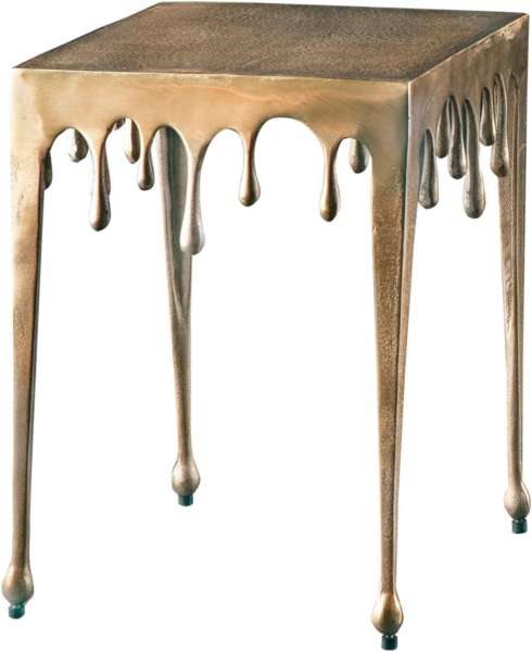 riess-ambiente Beistelltisch LIQUID LINE S 34cm gold, Wohnzimmertisch · Metall · Modern Design · Tropfen-Optik