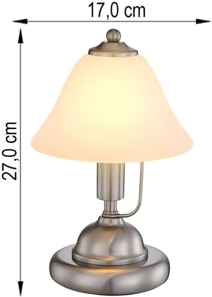 2er Set LED Tischlampe, Touch, Alabaster Glas, H 27 cm Bild 9