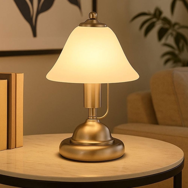 2er Set LED Tischlampe, Touch, Alabaster Glas, H 27 cm Bild 5